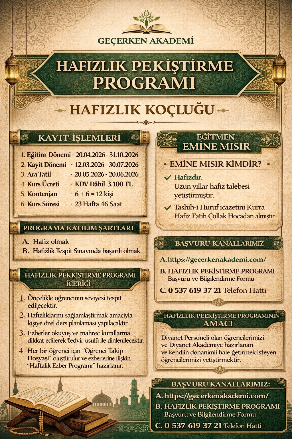 HAFIZLIK PEKİŞTİRME PROGRAMI -  HAFIZLIK KOÇLUĞU