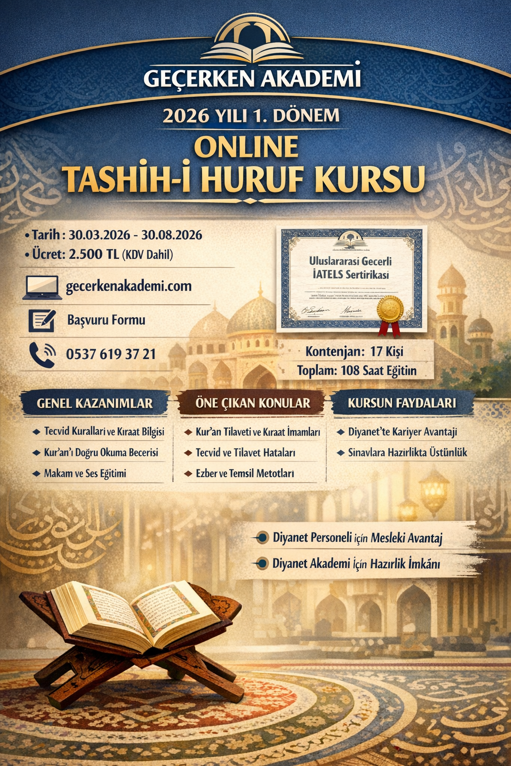 Tashih-İ Huruf Kursu ( 108 Saat )